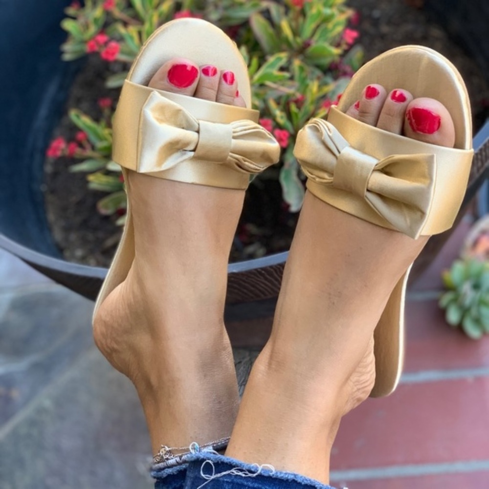 Ladies flat slides in Nude